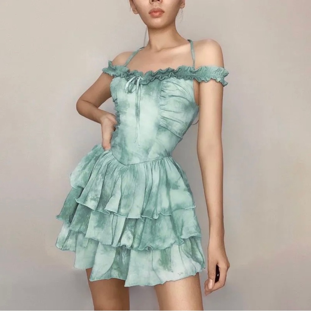 Mini layered a-line dress